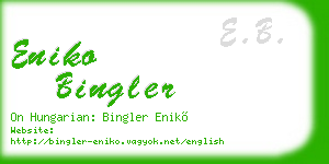 eniko bingler business card